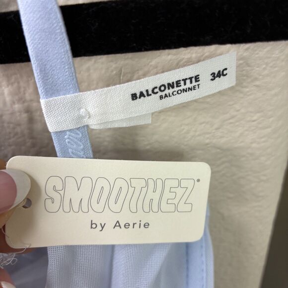 Aerie Smoothez Purple Microfiber Mesh Unlined Underwire Balconette Bra 34C NEW - Picture 8 of 9